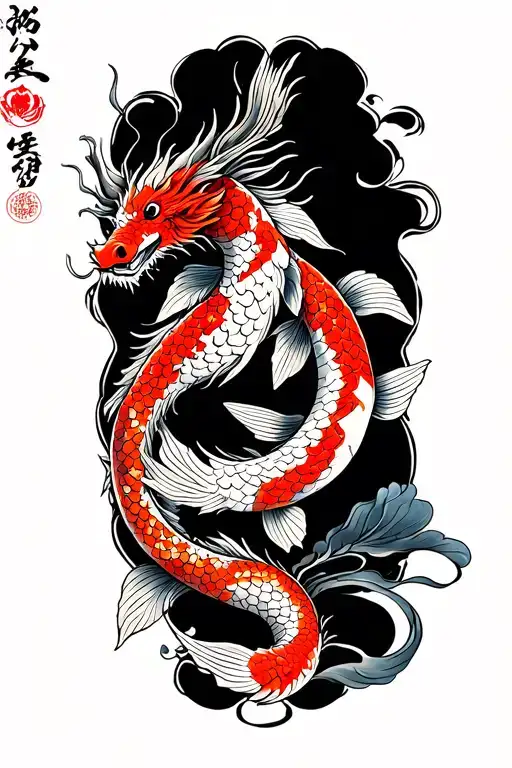 Koi And Dragon Wrapped