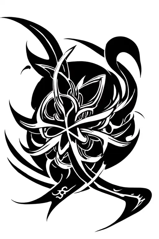 A Sharp Pattern With Crosses From Ribs To The Hip