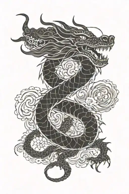 A Dragon Arm Sleeve Blackwork