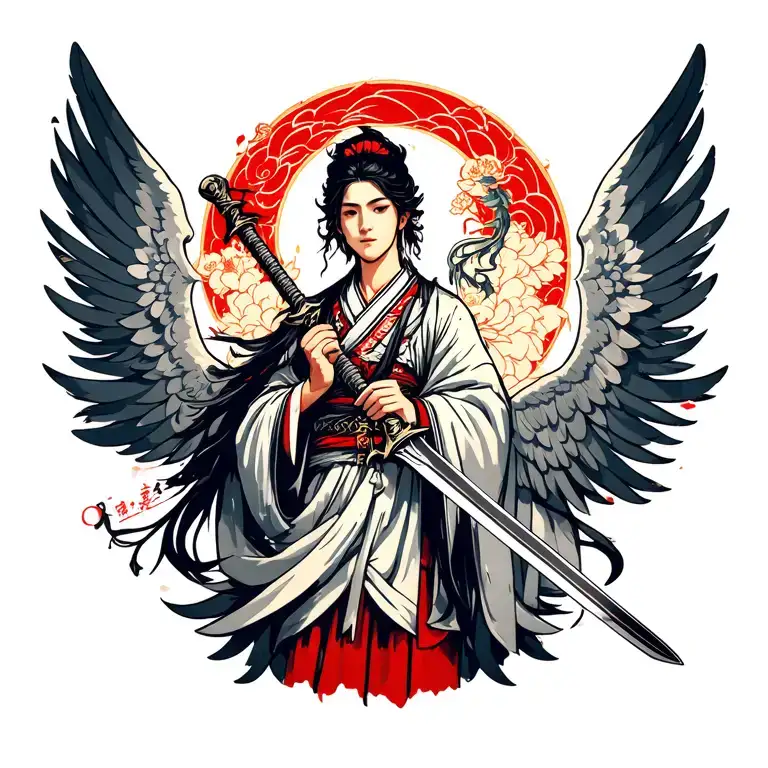 Guardian Angel Holding A Sword