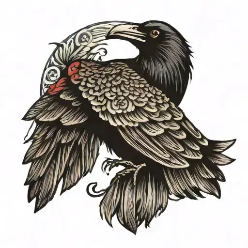 Crow Flying Up And Right Wingspan