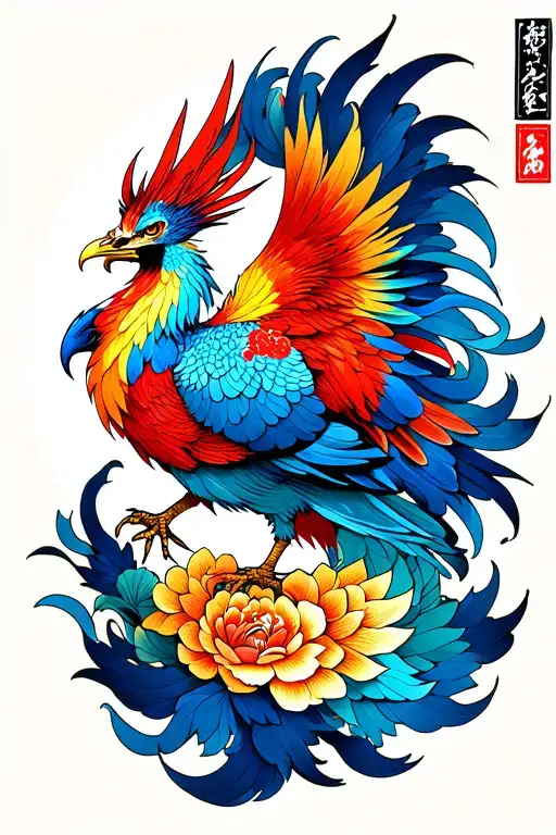 Japenese Phoenix Emerging