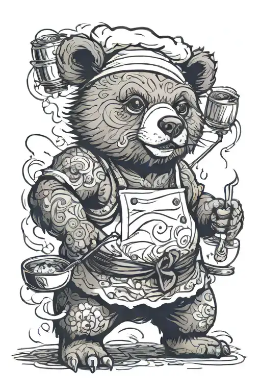 A Sarcastic Cheeky Bear Who Is A Chef