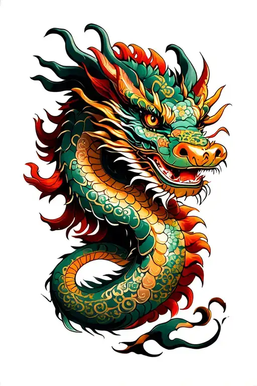 Chinese Wood Dragon Wrapped