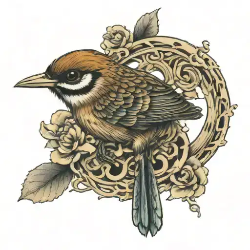 Wren Holding Skeleton Key