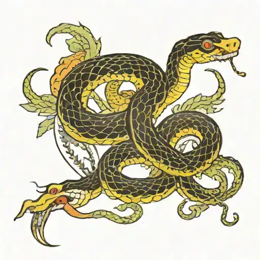 Snake In The Shape Of The Number Five