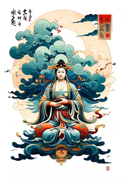 Storm Cloud Sleeve With Statue