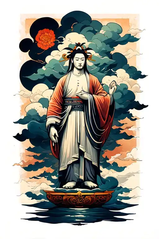 Storm Cloud Sleeve With Statue