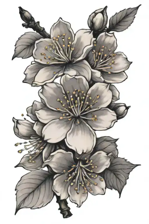 Cherry Blossom Branchwith Small Flowers