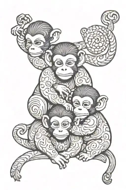 3 Little Monkeys Hugging