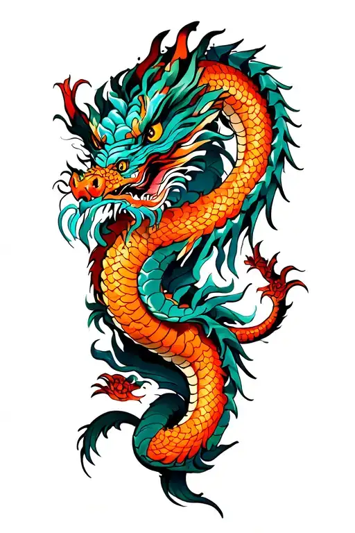 Dragon Wrapped Around Leg