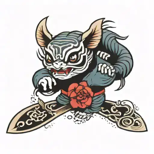 Cute Animal With A Knife