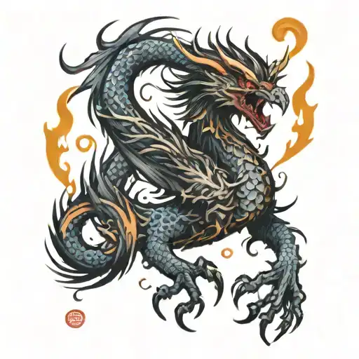 Demon Phoenix Rising From Ashes