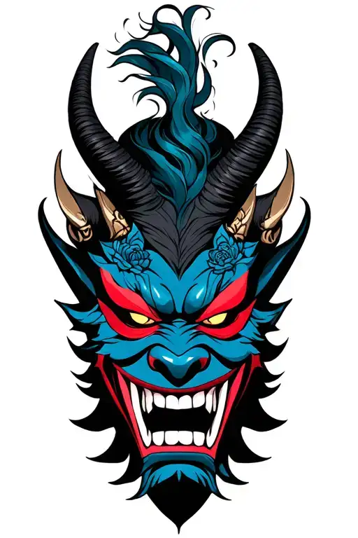 Demon Mask With Horns
