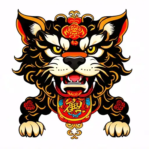 Chinese Lion Half Fu Dog