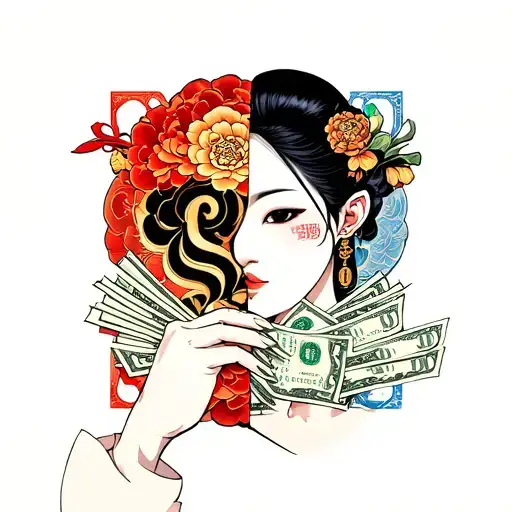 2 Faced Angle Holding Money