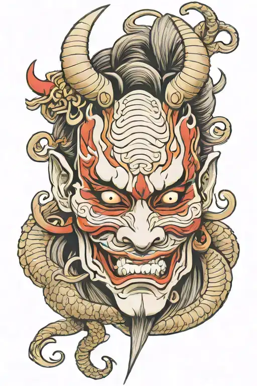 Geisha Demon Mask