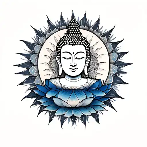 Buddha Sun Spiritual Energy Suite Of Fibonacci Lotus