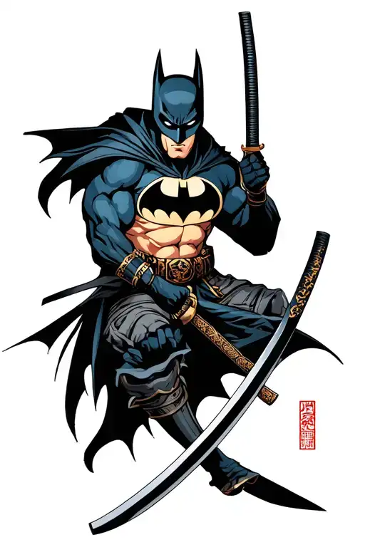 Batman With Katana Asian Style