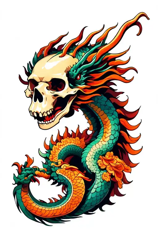 Dragon Holding A Skull Inside