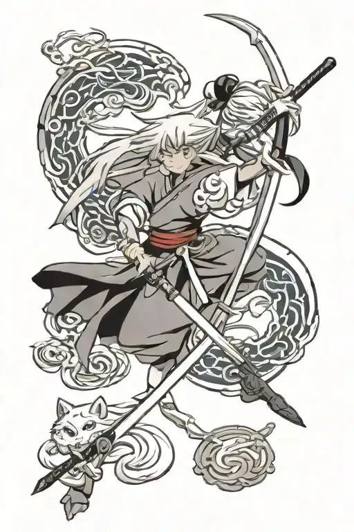 Inuyasha A Sword With Kagome Bow And Shikon Jewel