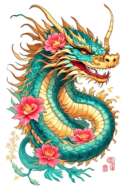 Flowers Dragon Horoscope Girl