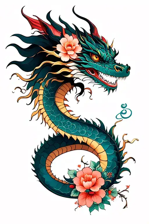 Flowers Dragon Horoscope Girl