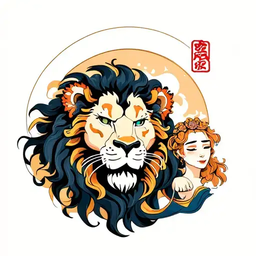 Lion And Person Playing