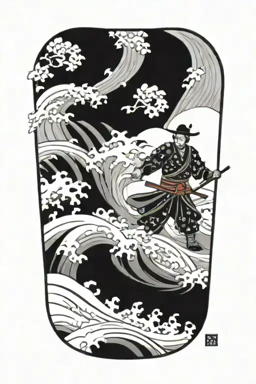 Samurai And Waves