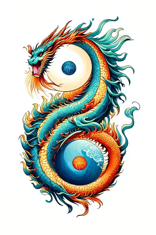 Yin Yang Dragon Wrapped