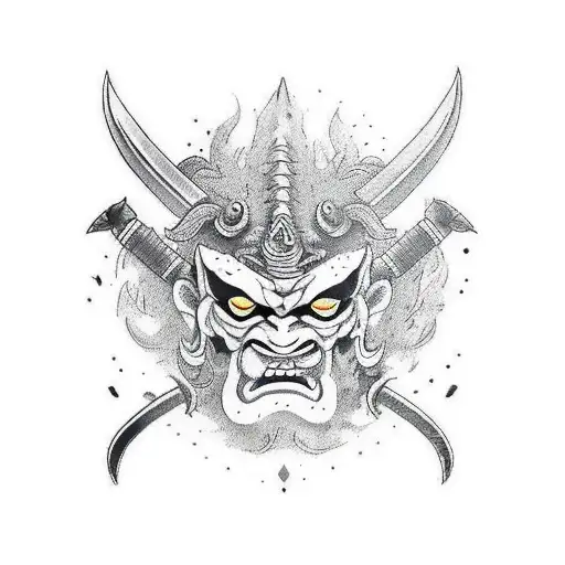 Oni Mask With Sword