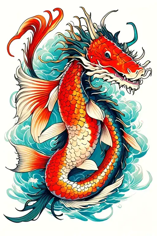 Koi Transforming To Dragon
