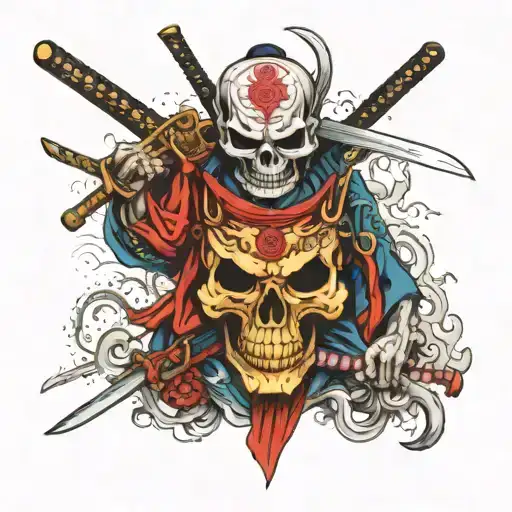Samurai Skull With Sword