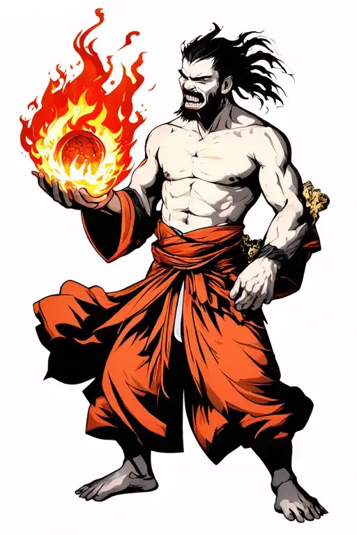 An Angry Man Holding A Ball Of Fire
