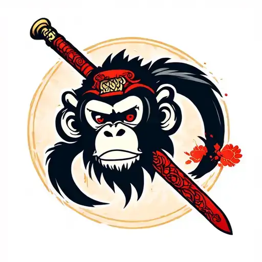 Monkey Samurai Japan Style Sword