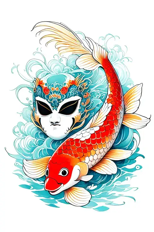 Hanya Mask And Koi Fish