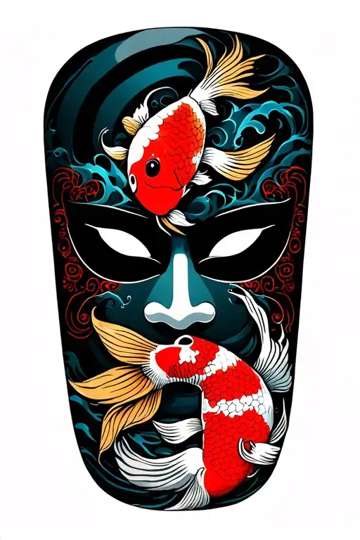 Hanya Mask And Koi Fish