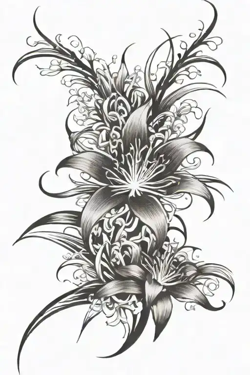 Japanese Spider Lily Tribal
