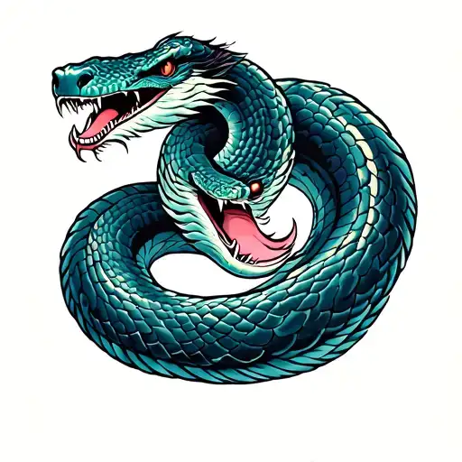 A Aggressive Cobra Snake In Arm