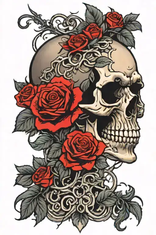 Skull And Roses Growing