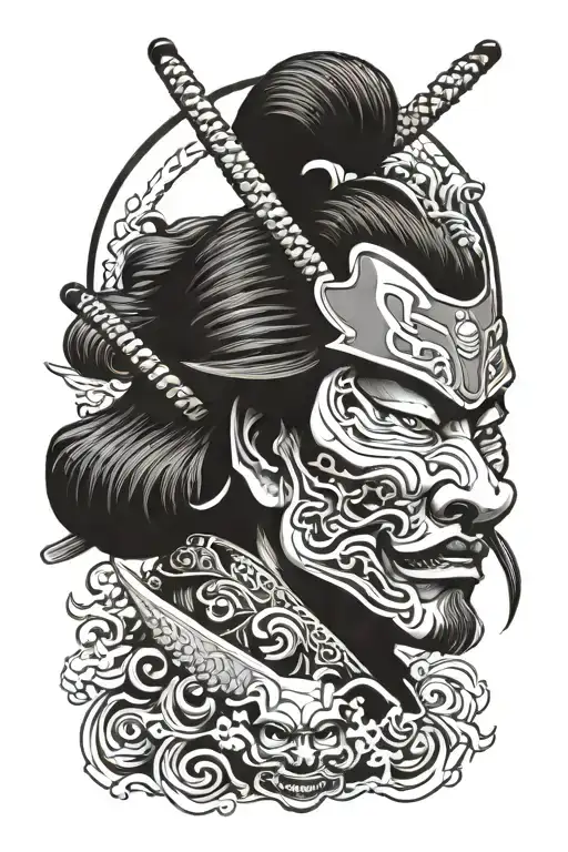 Samurai With Mask