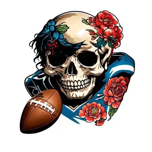 Skull And Football Player