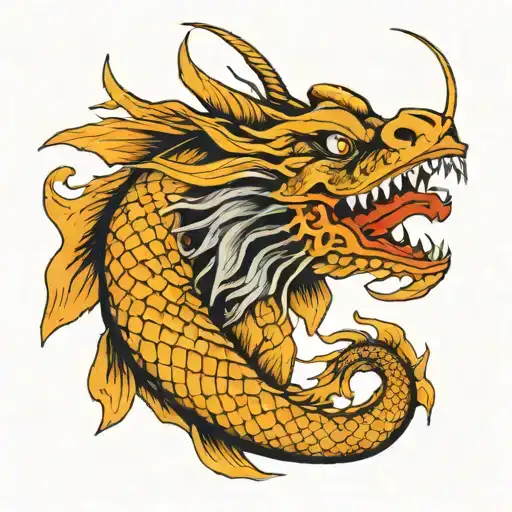 A Head Of A Dragon And A Body Of A Koi Fish