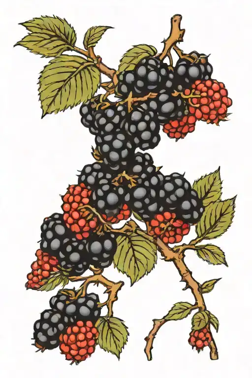 Botanical Black Berry Branch