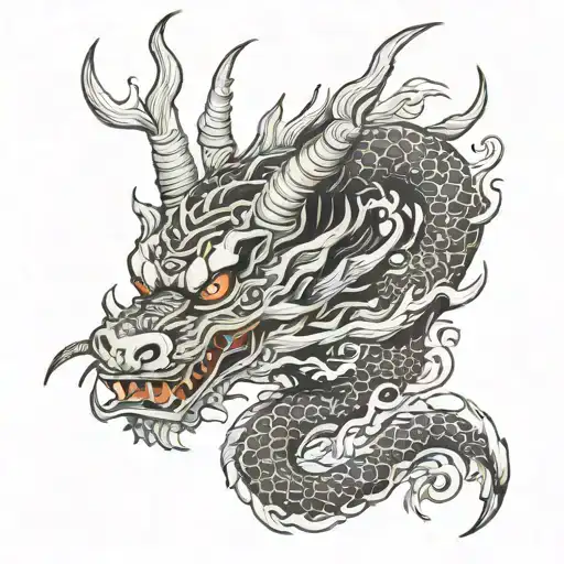Dragon With Hannya Mascara