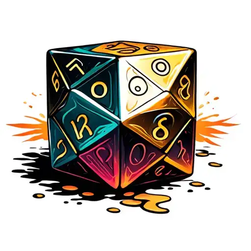 D20 Dice Tattoo Design