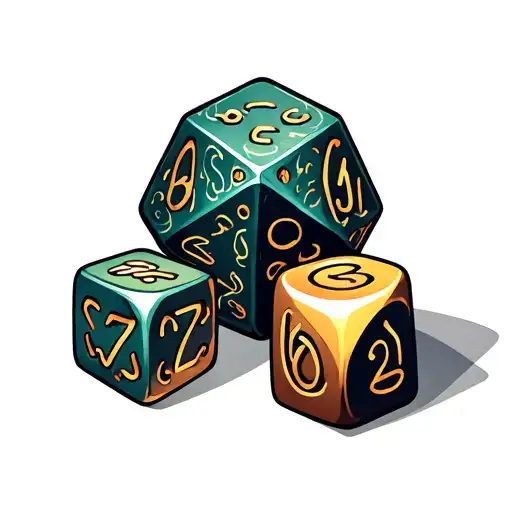 D20 Dice Tattoo Design Incorporating Elements