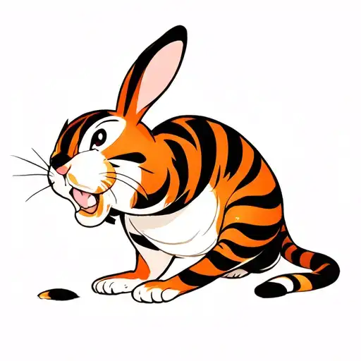 Tigger Hunting A Rabbit