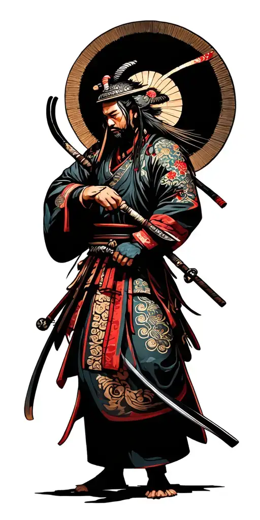 Samurai Warrior Battling