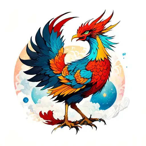 Phenix With Deep Space Background